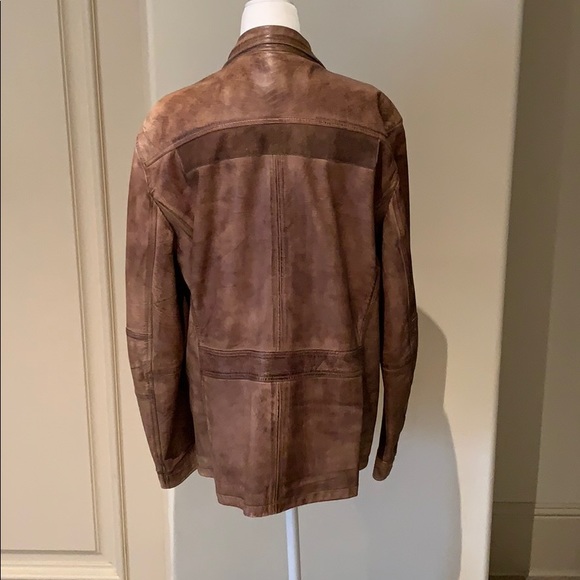 Hugo Boss Brown Leather Jacket - Picture 2 of 6
